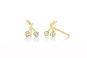 14ky Diamond Mini Cherry Stud