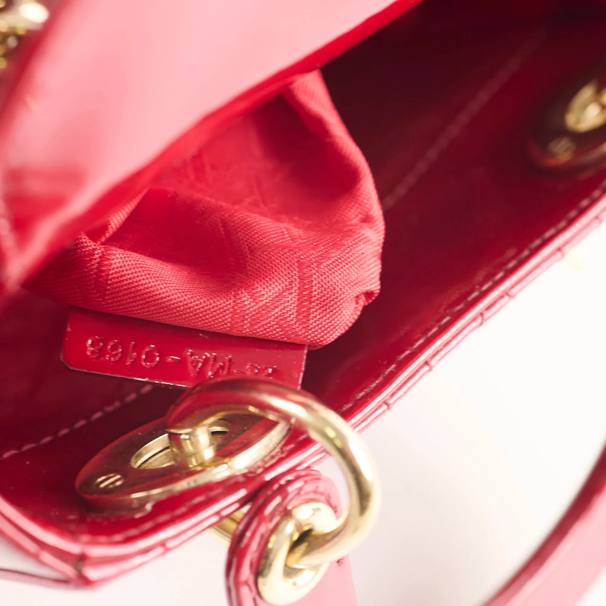 Christian Dior Mini Lady Dior Patent Red Crossbody