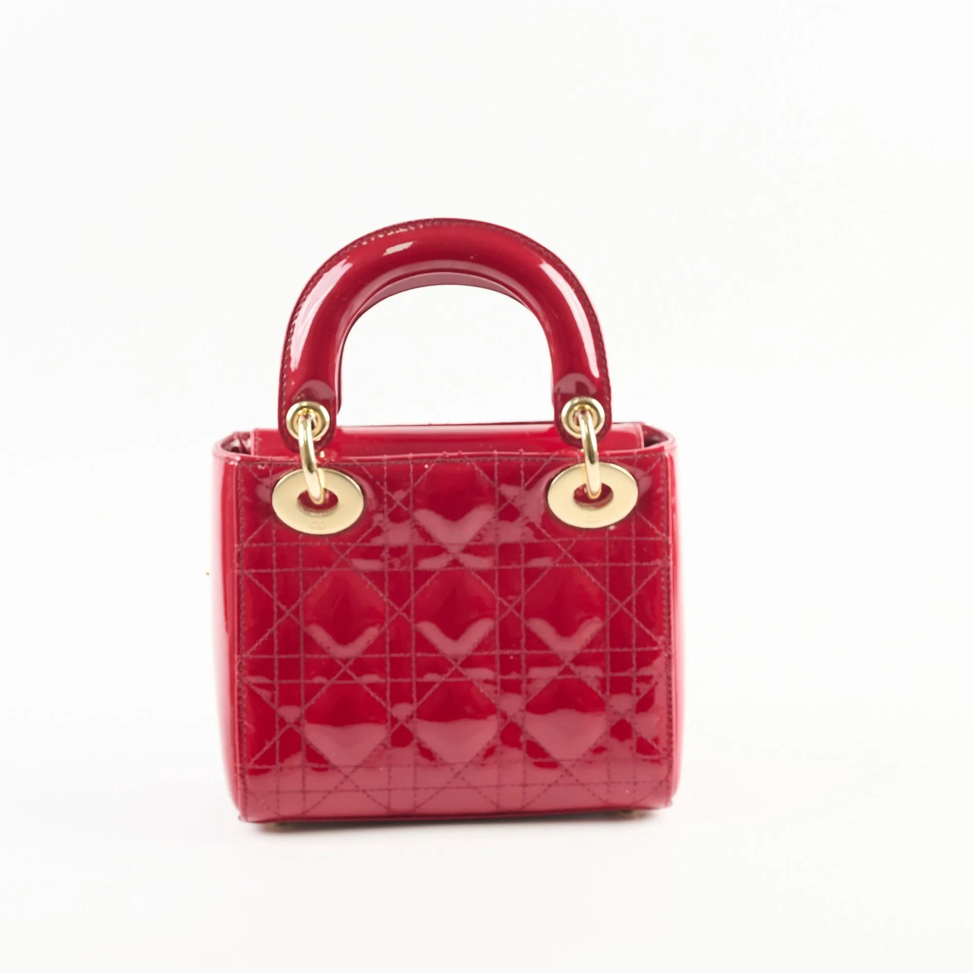 Christian Dior Mini Lady Dior Patent Red Crossbody