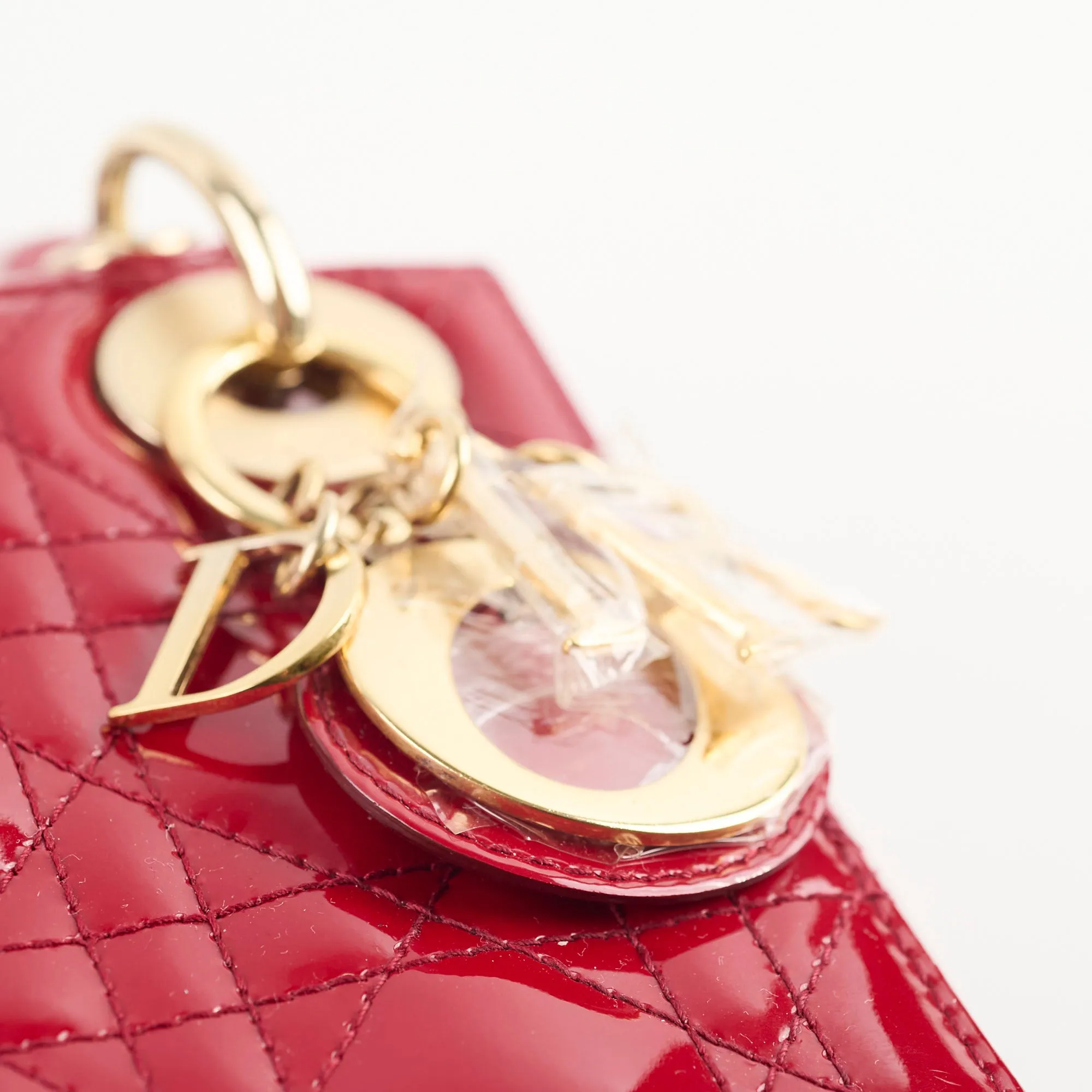 Christian Dior Mini Lady Dior Patent Red Crossbody