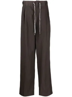 Drawstring Straight-Leg Trousers