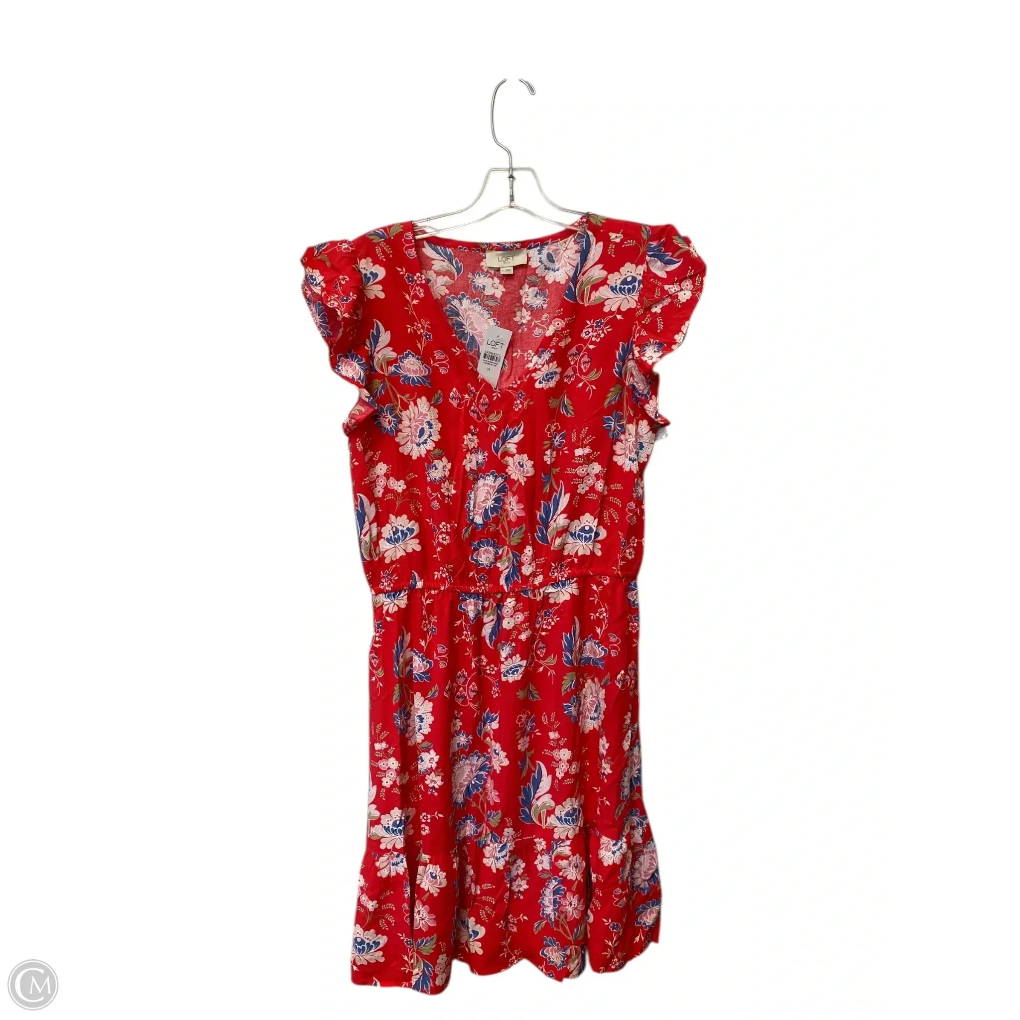 Dress Casual Midi By Loft In Floral Print. Size: M