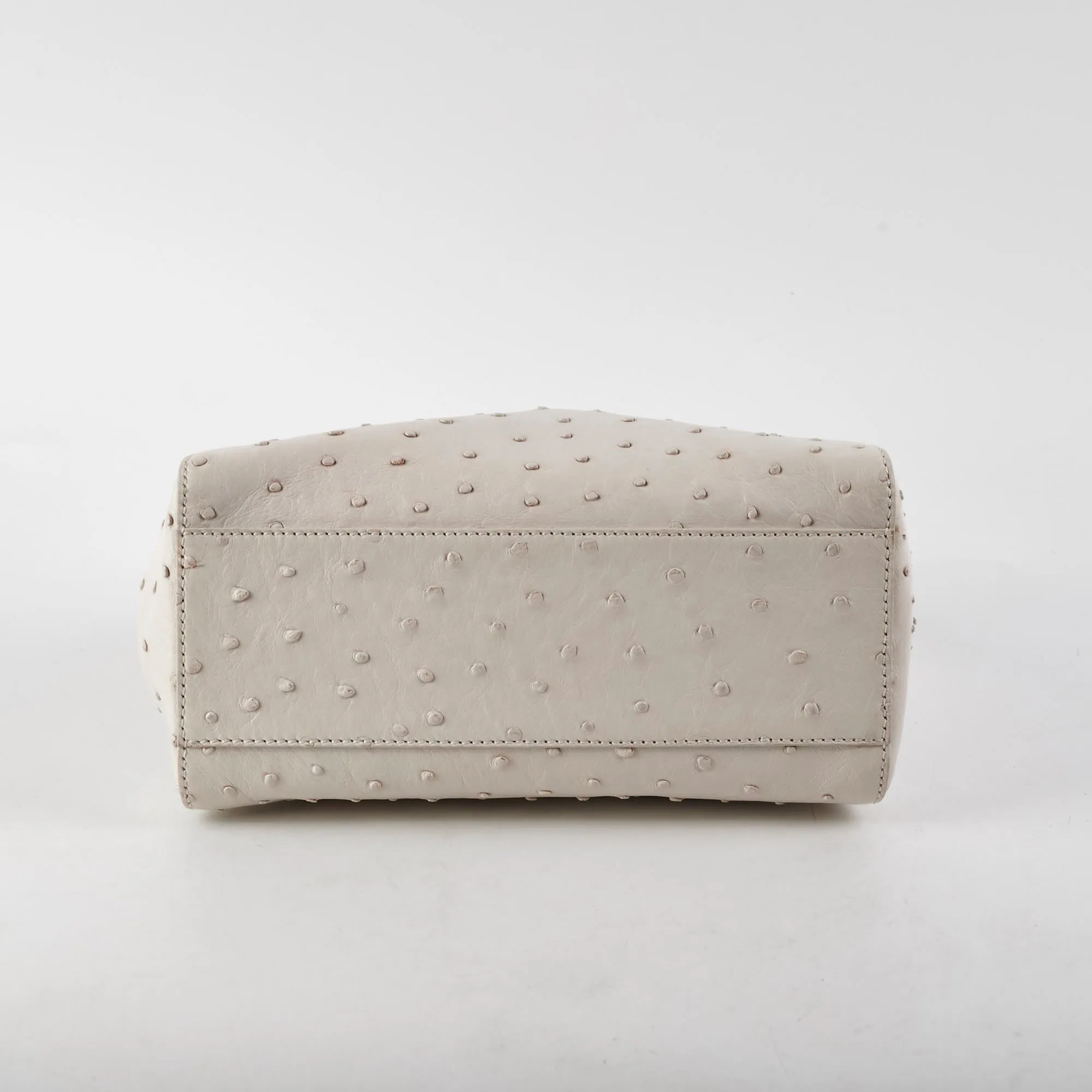 Fendi Mini Ostrich Peekaboo Cream