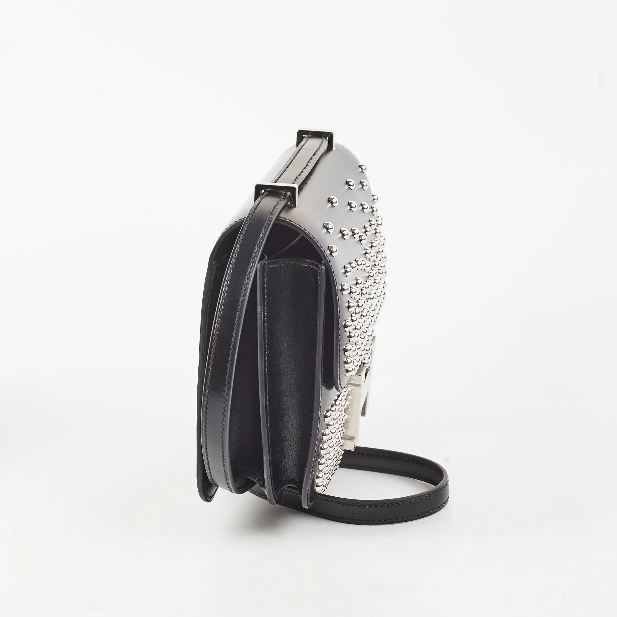 Hermes Mini Constance Studded Noir B Stamp