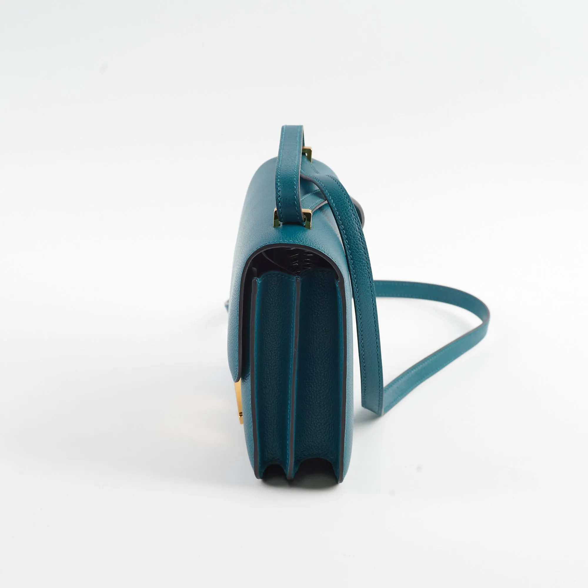 Hermes Mini Constance Vert Bosphore GHW D Stamp