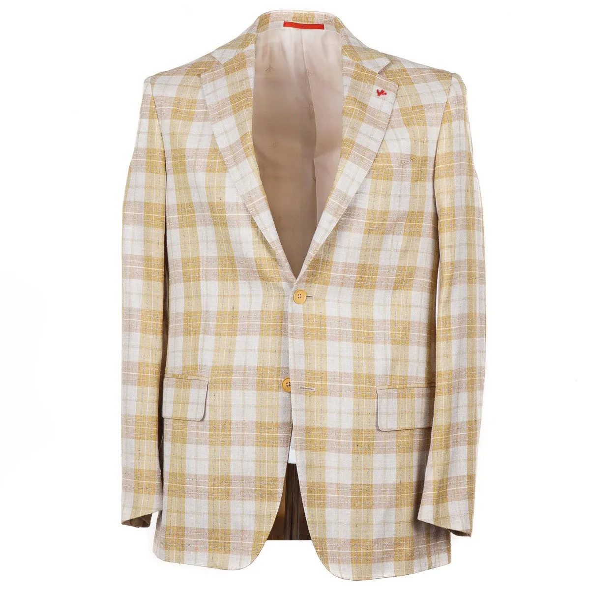 Isaia Woven Silk-Linen-Wool Sport Coat