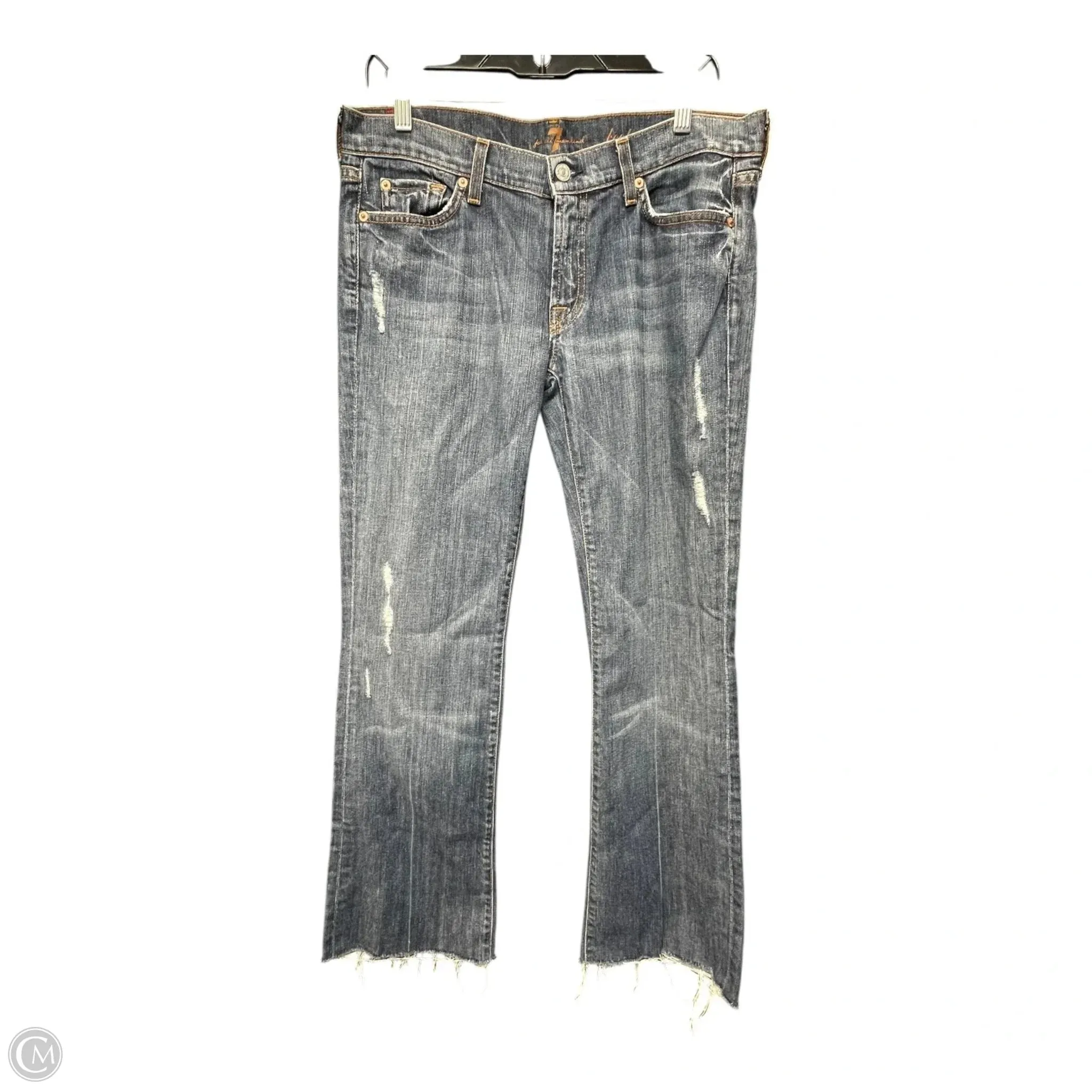 Jeans Boot Cut By 7 For All Mankind In Blue Denim. Size: 12