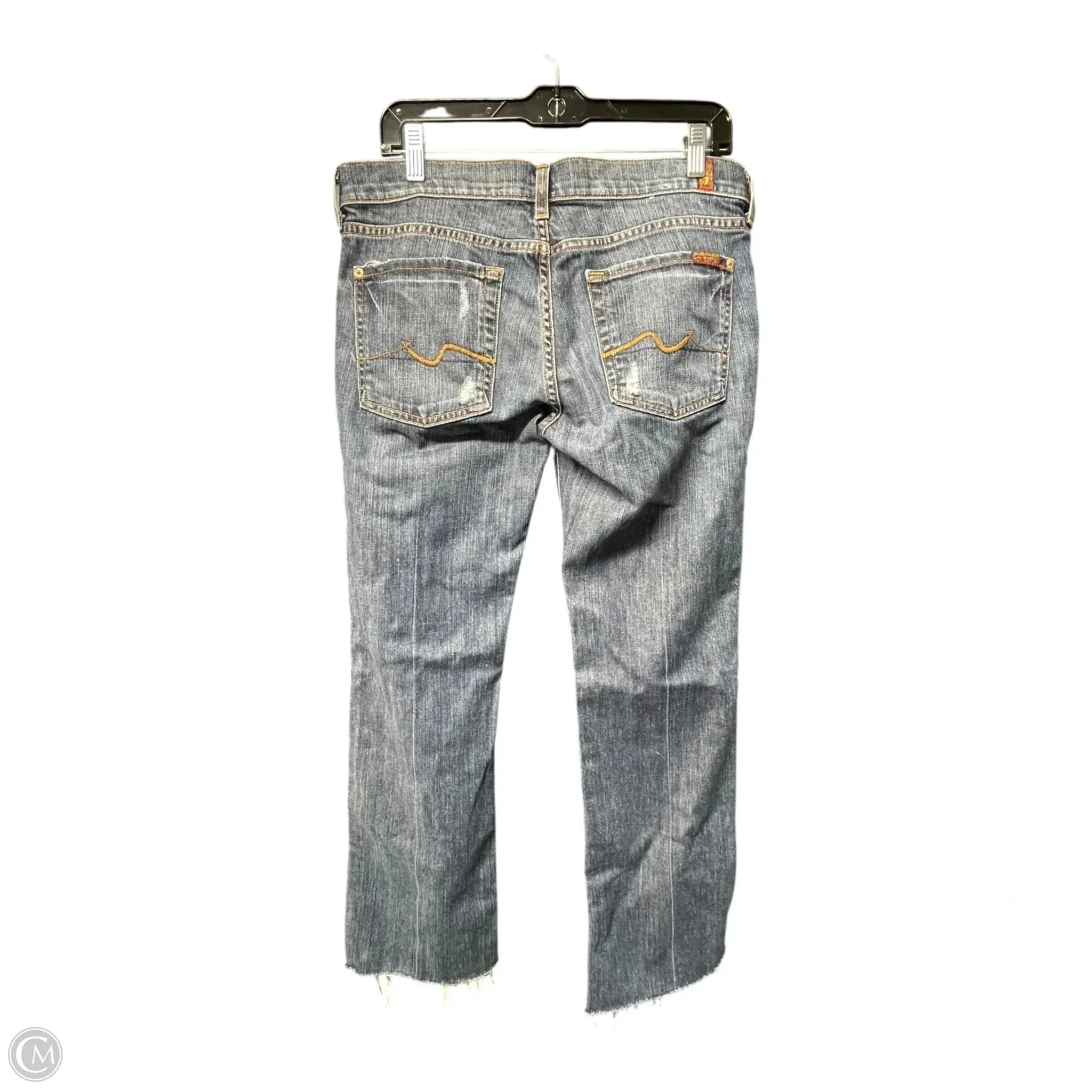 Jeans Boot Cut By 7 For All Mankind In Blue Denim. Size: 12