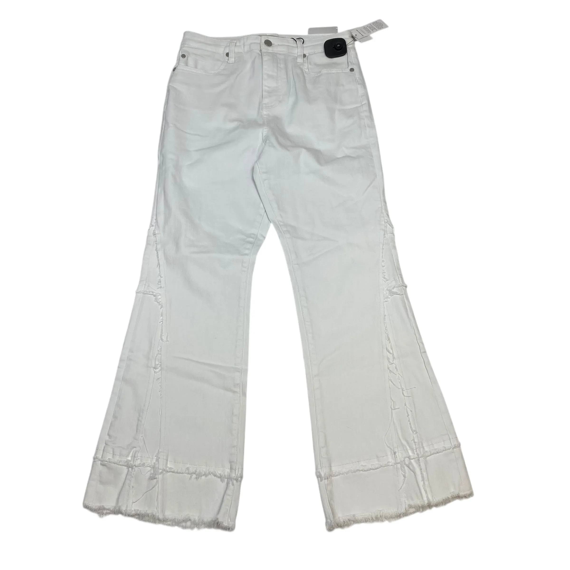 Jeans Cropped By Liverpool In White Denim. Size:8