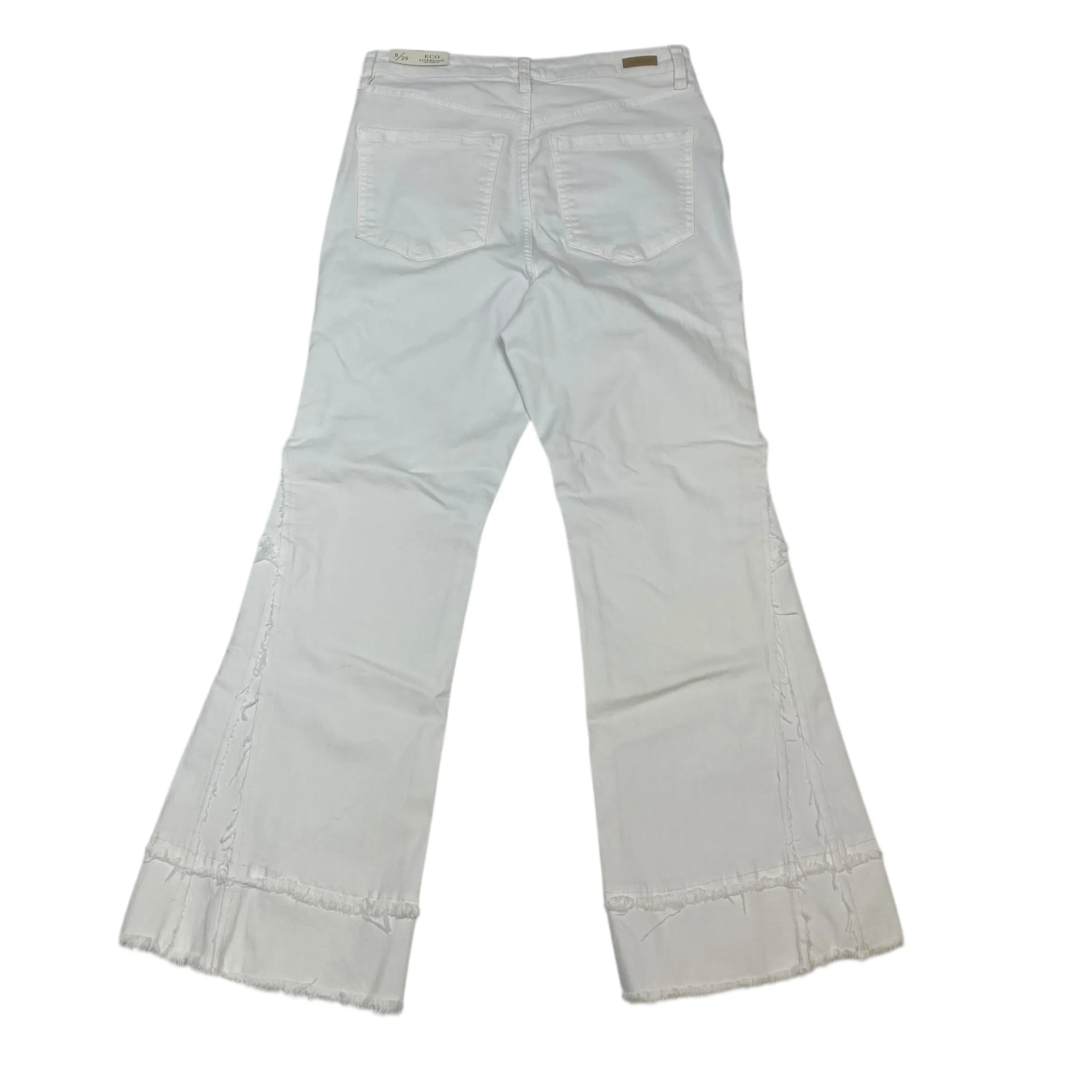 Jeans Cropped By Liverpool In White Denim. Size:8