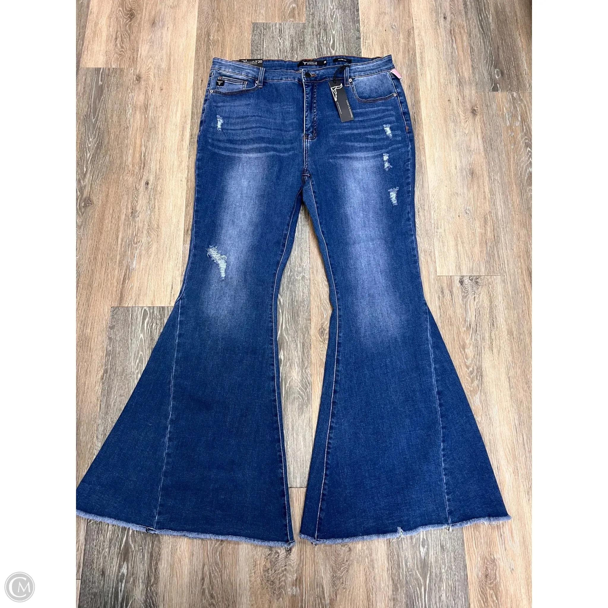 Jeans Flared By Lucky and Blessed In Blue Denim. Size: 20