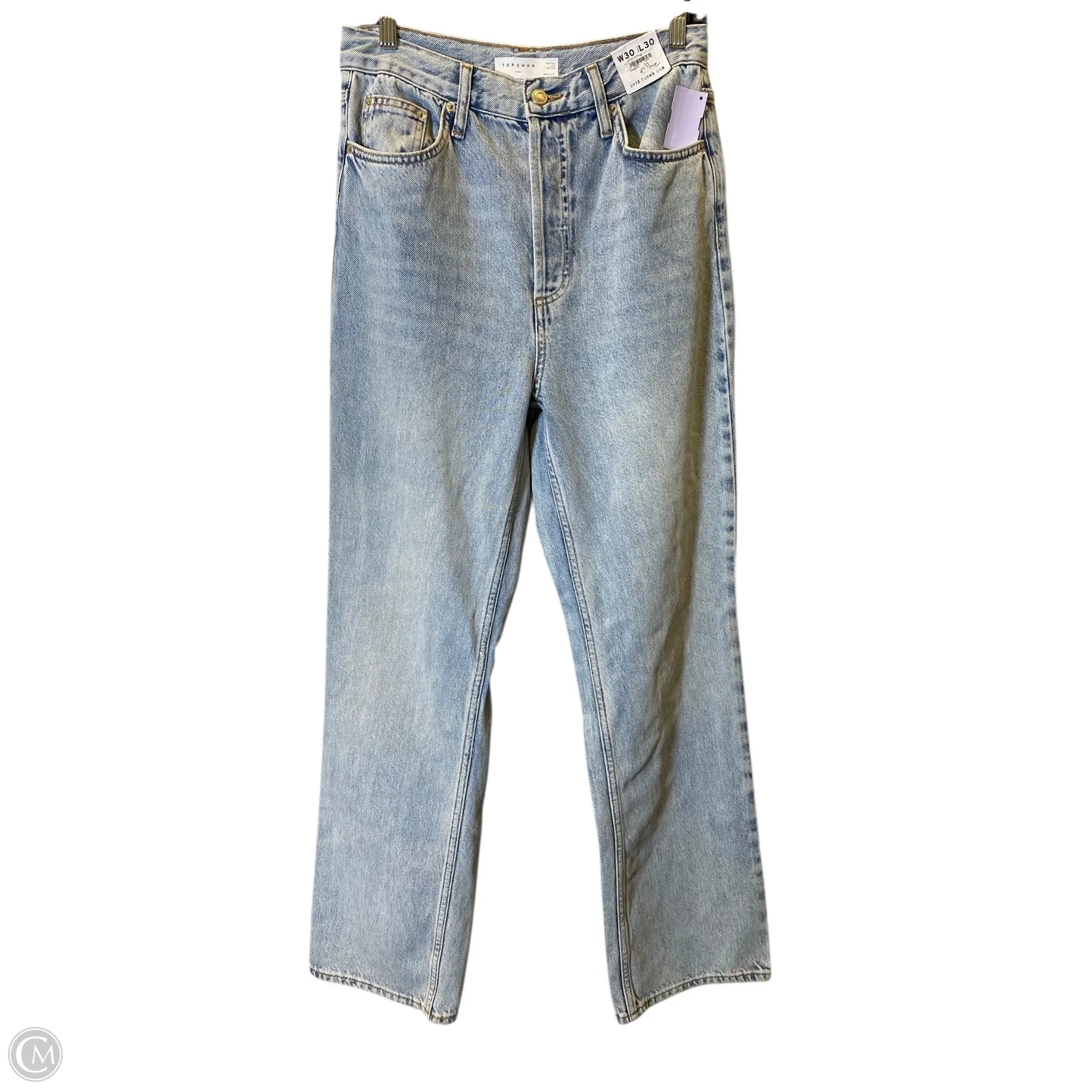 Jeans Straight By Topshop In Blue Denim. Size: 12