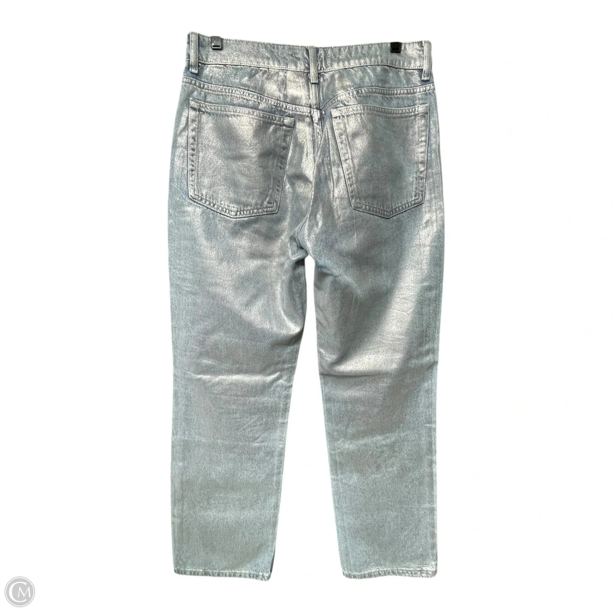 Jeans Straight By Zara In Silver. Size: 8