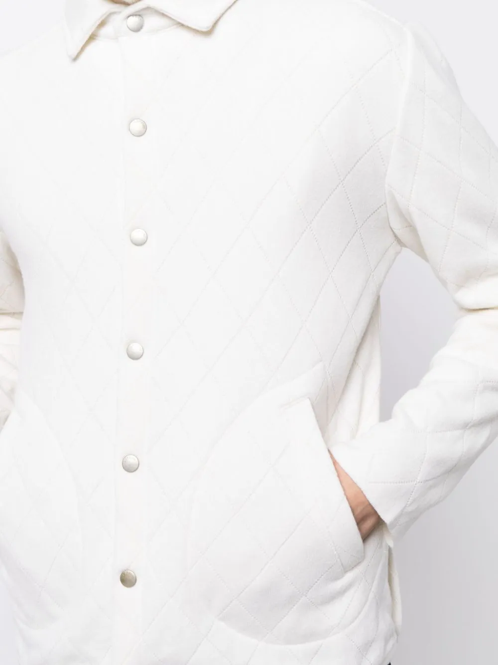 Pointelle-Knit Buttoned Jacket