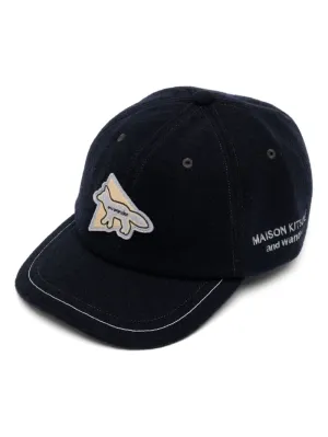 X Maison Kitsun Logo-Appliqu Cap